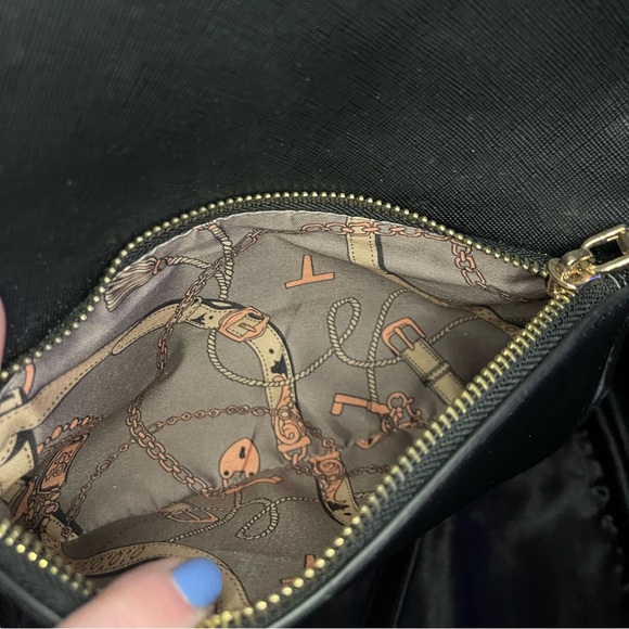 Simple Black backpack purse with gold hardware. Used. - Picture 5 of 6